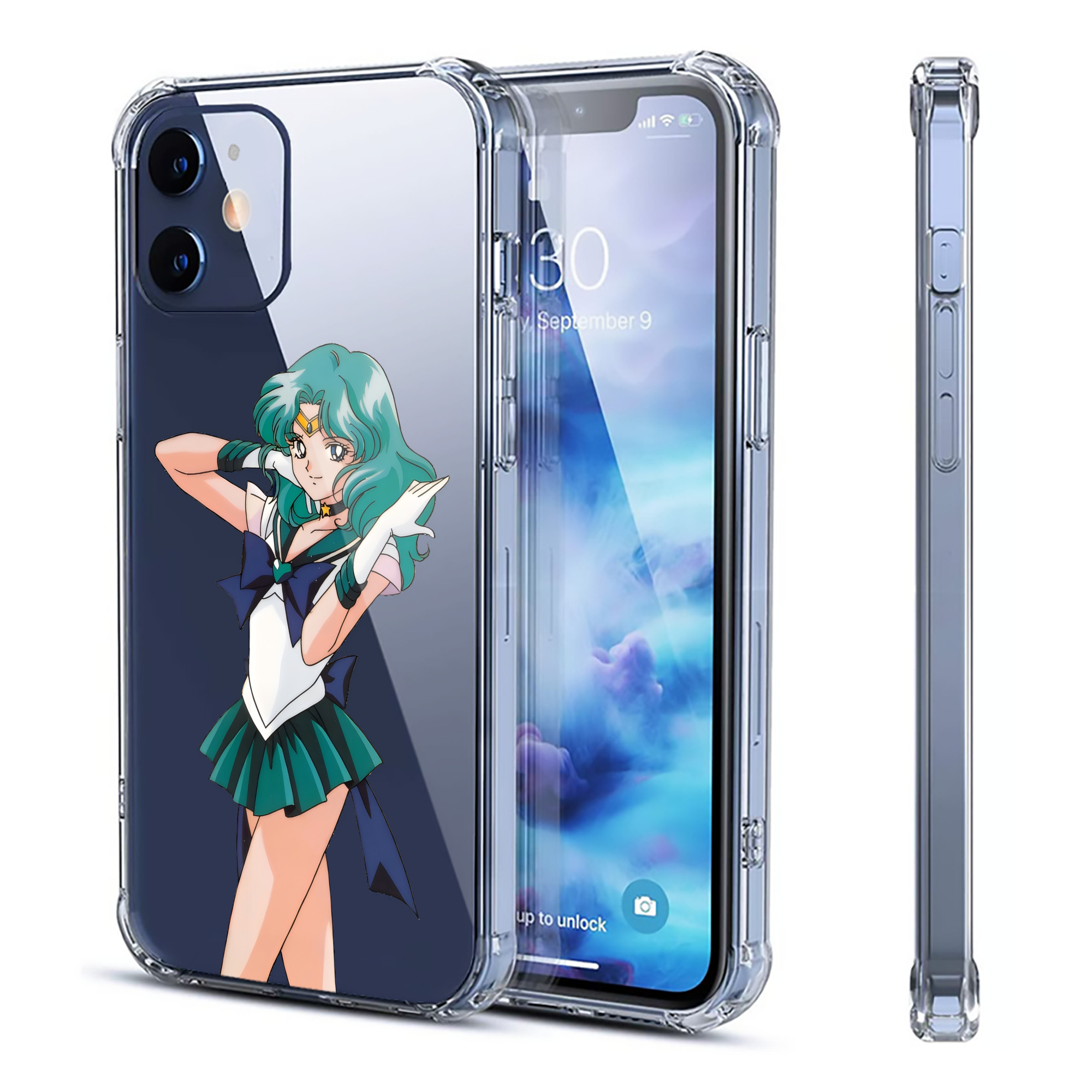 （画像用） 美少女戦士セーラームーン 海王 みちる（かいおう みちる） Sailor Moon Kaiou Michiru 【iPhone 12シリーズ対応】透明スマホケース（クリアソフトケース）
